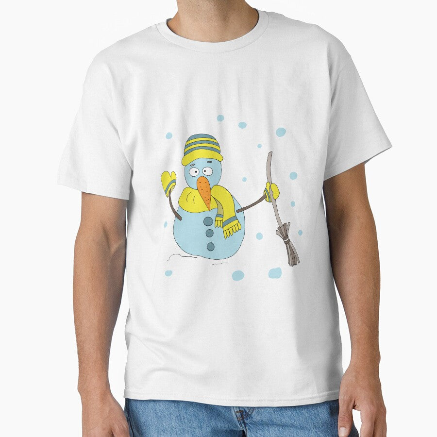 Snowman with a broom in his hands. by Olga81creative