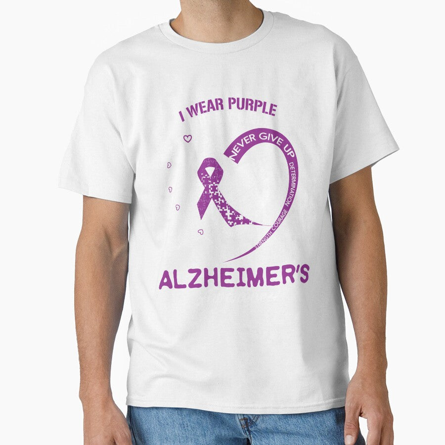 Alzheimers Awareness - I Wear Purple For My Mom Shirt by JameJoyDesigner