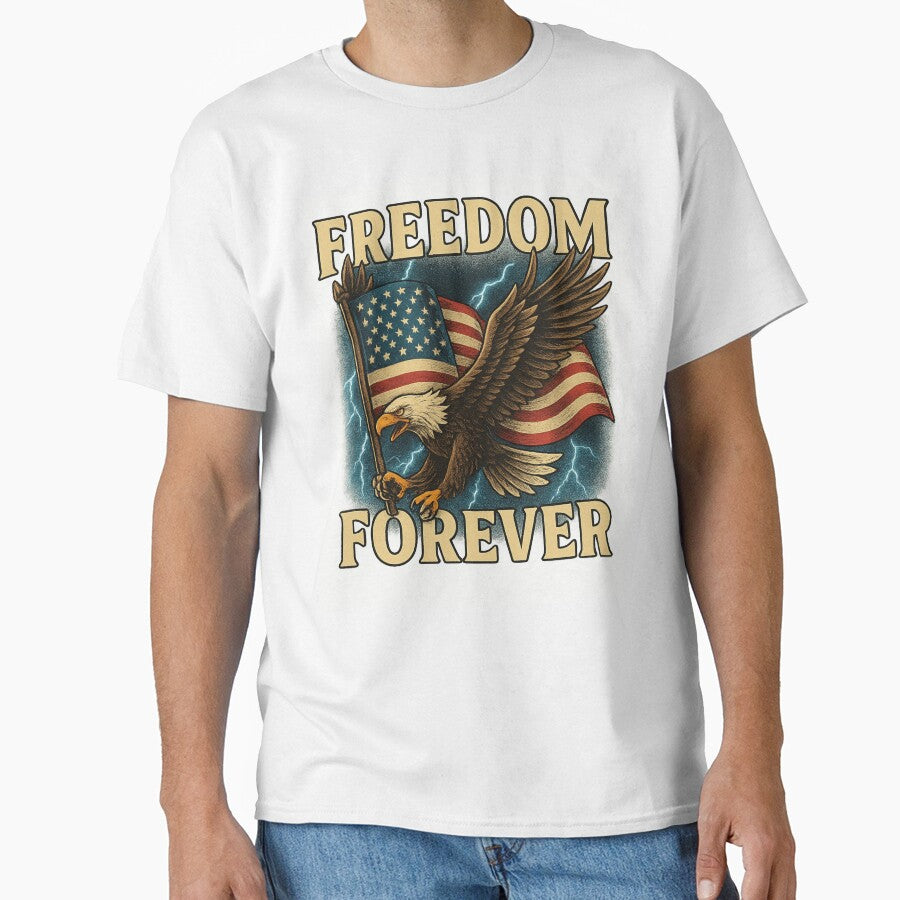 Freedom Forever – American Eagle Patriotic Retro Design by haitrieuic96
