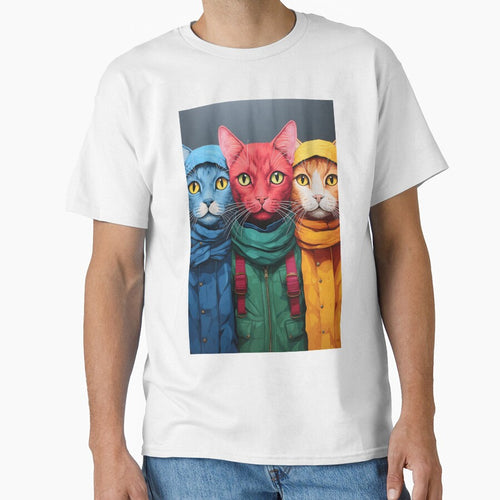 3 Cats Wearing Coats Illustration - Street Style by SuperSeries