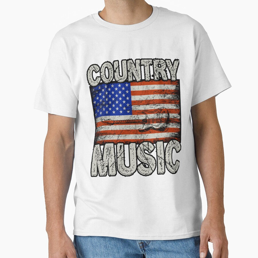 Country Music USA Retro Vintage Guitar by BroderiRolfson
