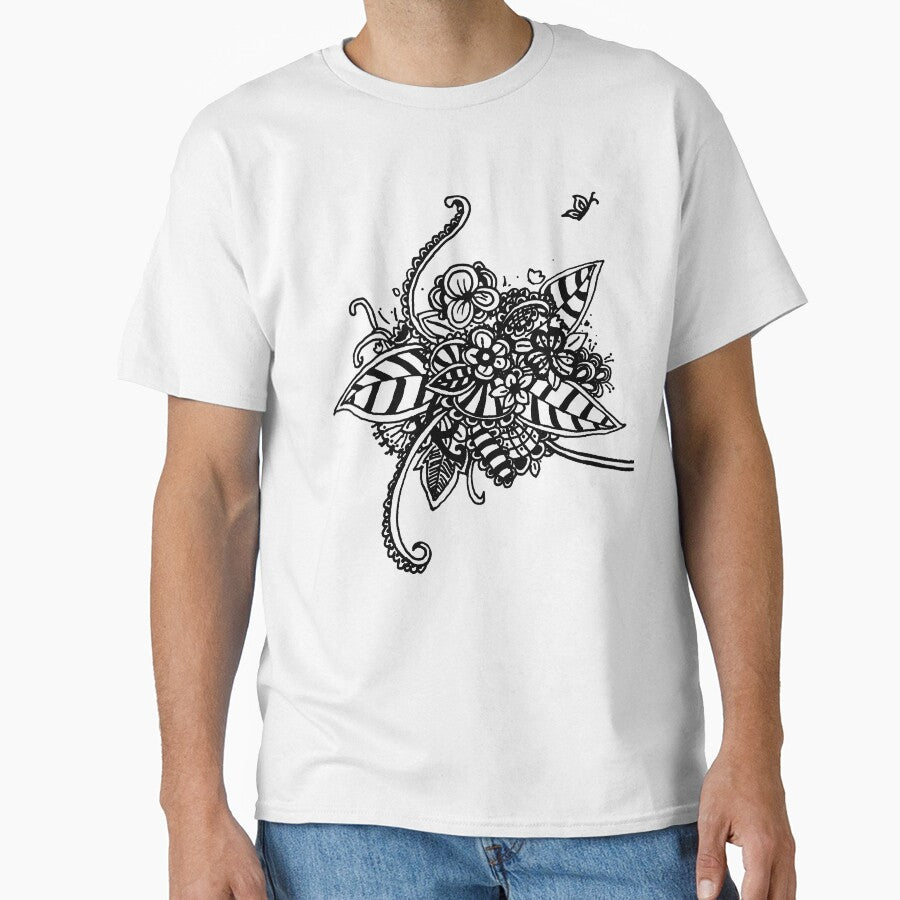 Summer Flower - Black (Zentangle/ Doodle/ Mandala) by CreativityRoams