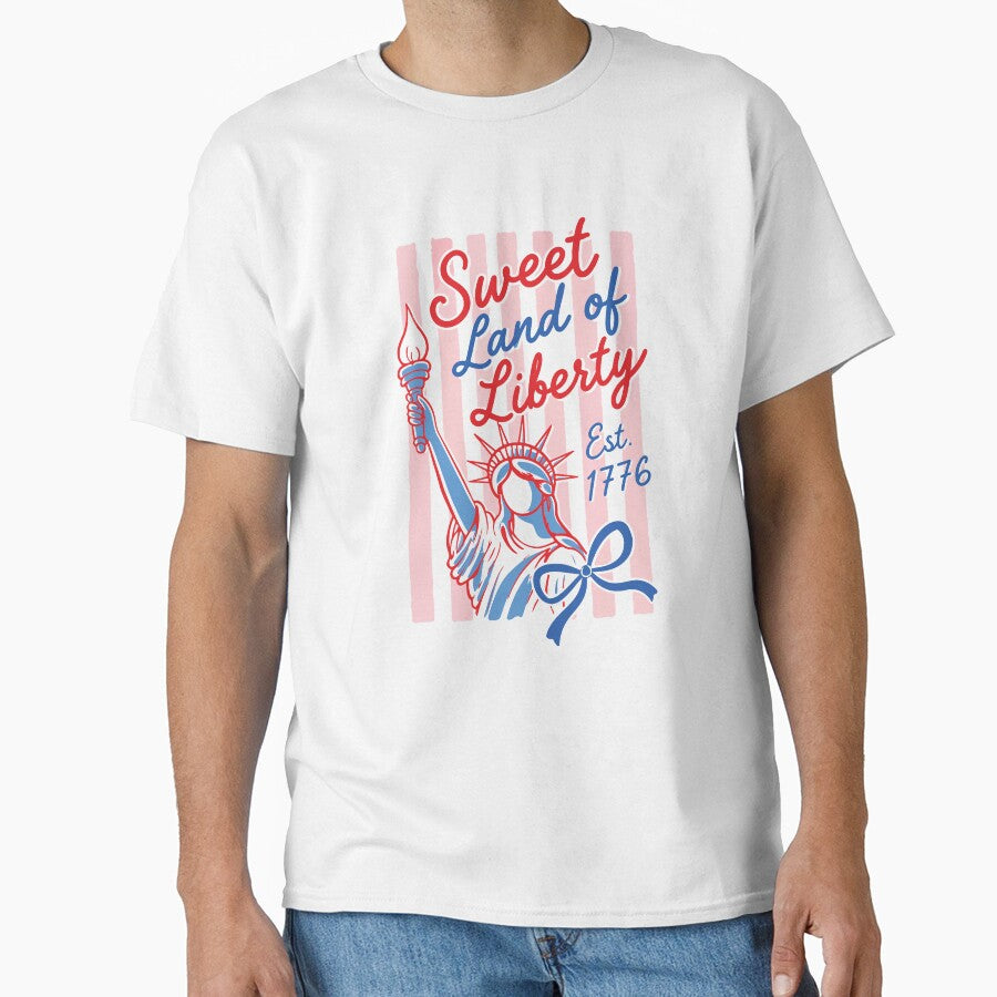 Sweet Land of Liberty Retro Patriotic 4th of July Vintage USA American Flag Stripes by kiralynstration