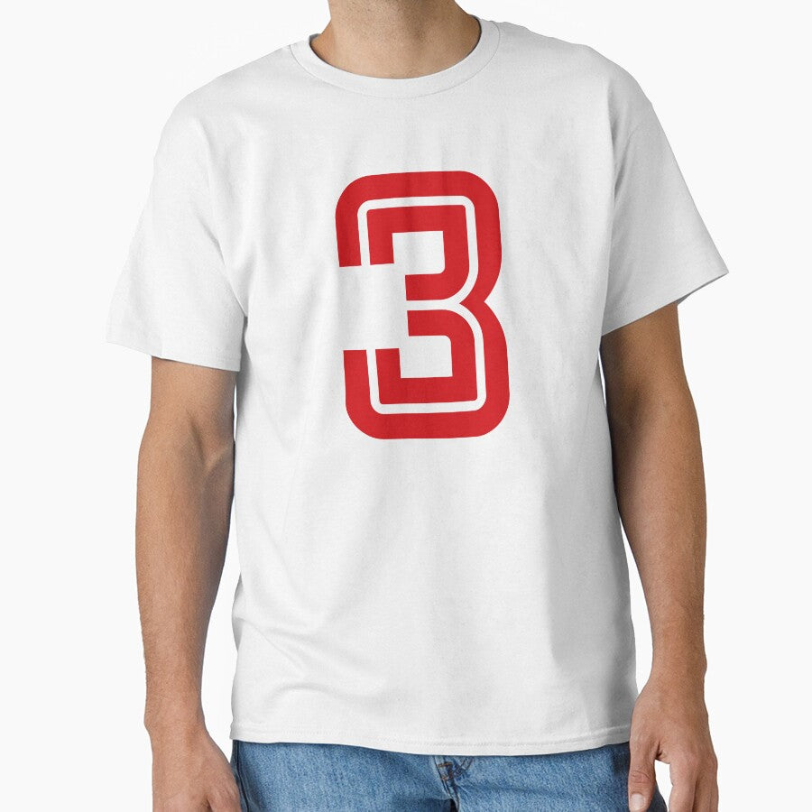 No. 3 / Player Number Three / Football Player Number 3 (Red) by STUDIO-72