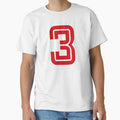 No. 3 / Player Number Three / Football Player Number 3 (Red) by STUDIO-72