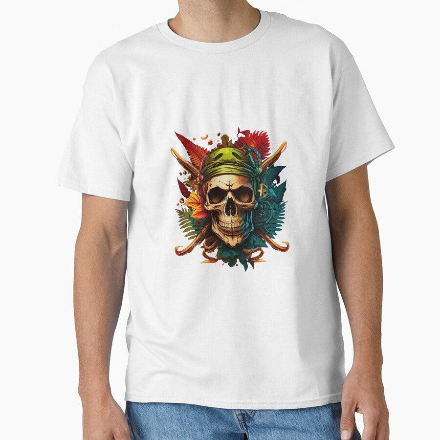 Skull with bones behind pirate logo style bright, colorful by VAXANA