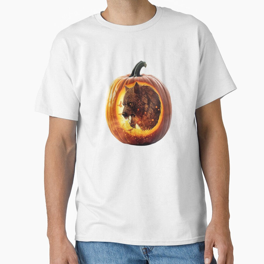 Magical Werefox Pumpkin Double Exposure Art – Perfect for Print on Demand Merchandise. by printeGear