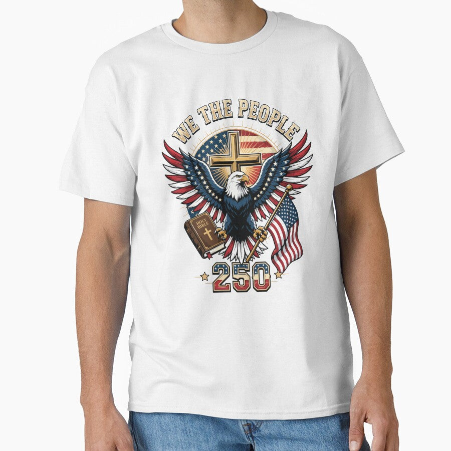 America 250 One Nation Under God Christian Eagle Retro by kiralynstration