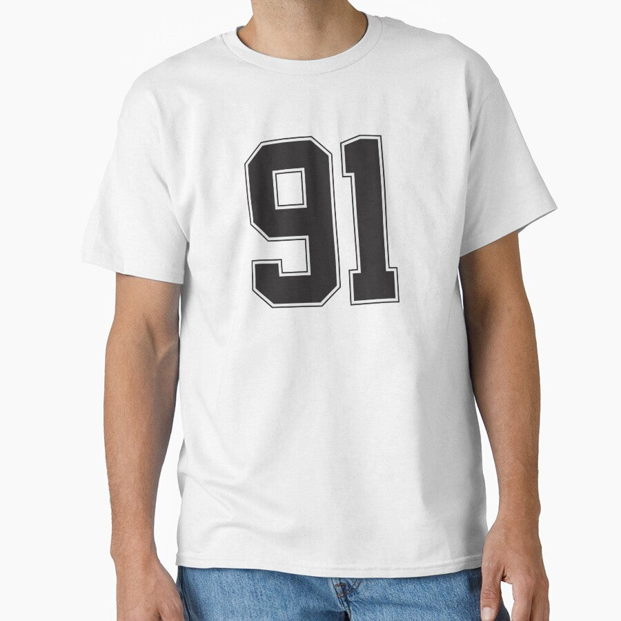 Jersey Number 91 Black with line stroke by jiromie