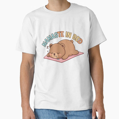 "Namaste In Bed" Funny Lazy Bear Graphic - Yoga Pun Art - Cute Nap Time Humor by BestChoiceService