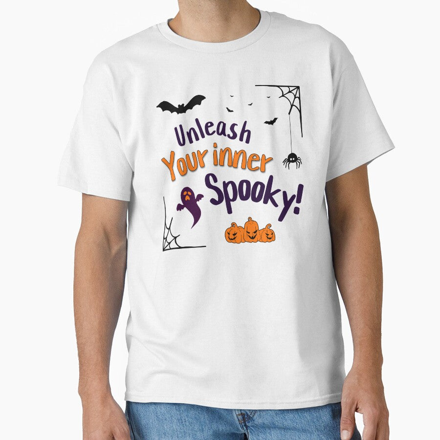 Unleash Your Inner Spooky" Funny Halloween Kids' T-Shirt by mipodbusiness