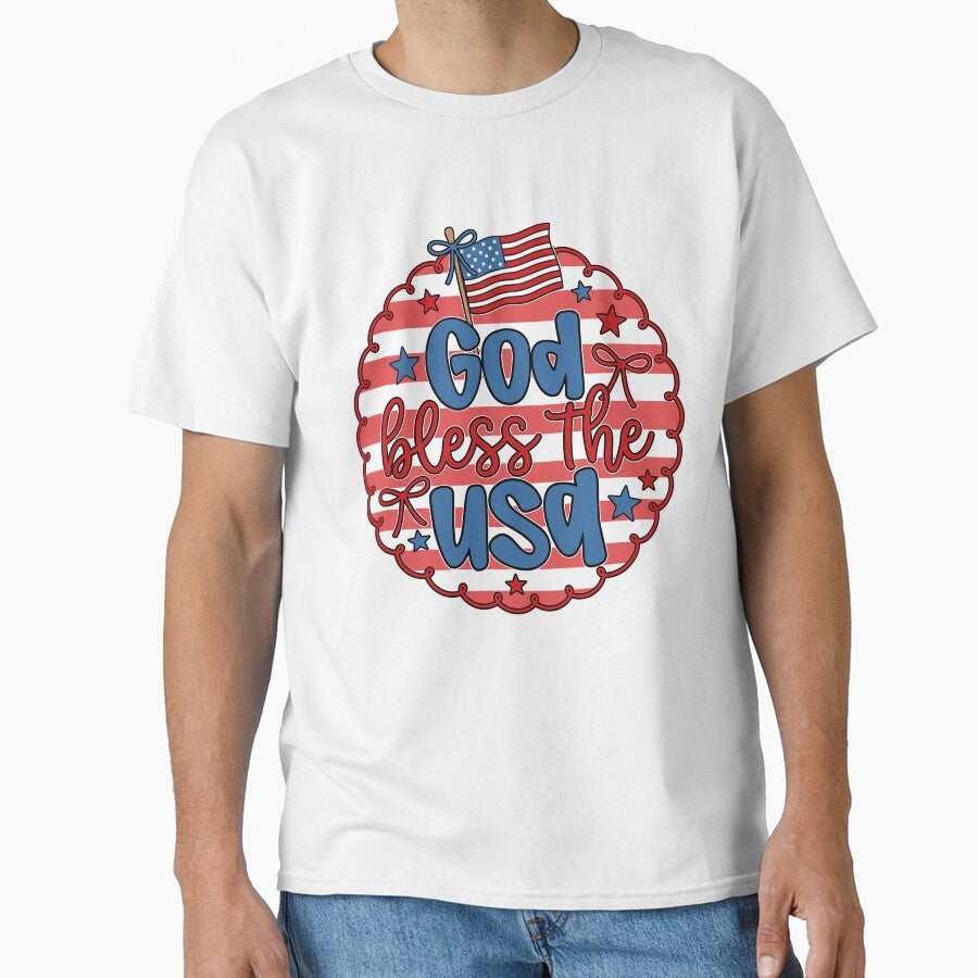 Preppy Patriotic USA Bow 4th of July Kids by KroghDs