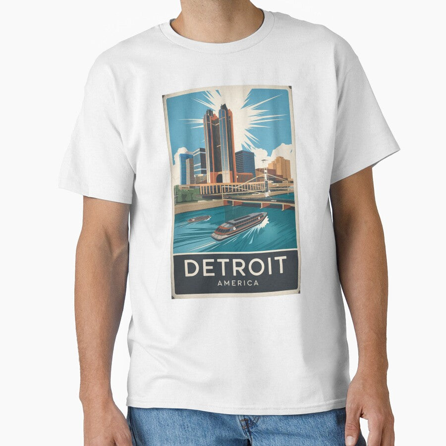 Detroit Vintage Travel Poster by TravelerRat