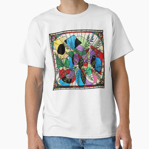 Abstract Collision Botanical stained glass colorful geometric abstract design by SmashingDeals