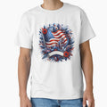 Patriotic Eagle & American Flag Floral Emblem | USA Freedom Artwork by socozora