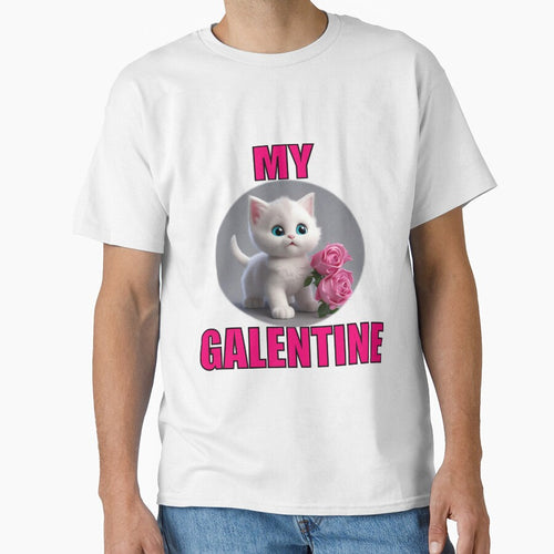2 Pink Roses and Soft Super Cute white kitten on Galentines day and Galentines party, gift idea for Galentines day by sailorsam1805