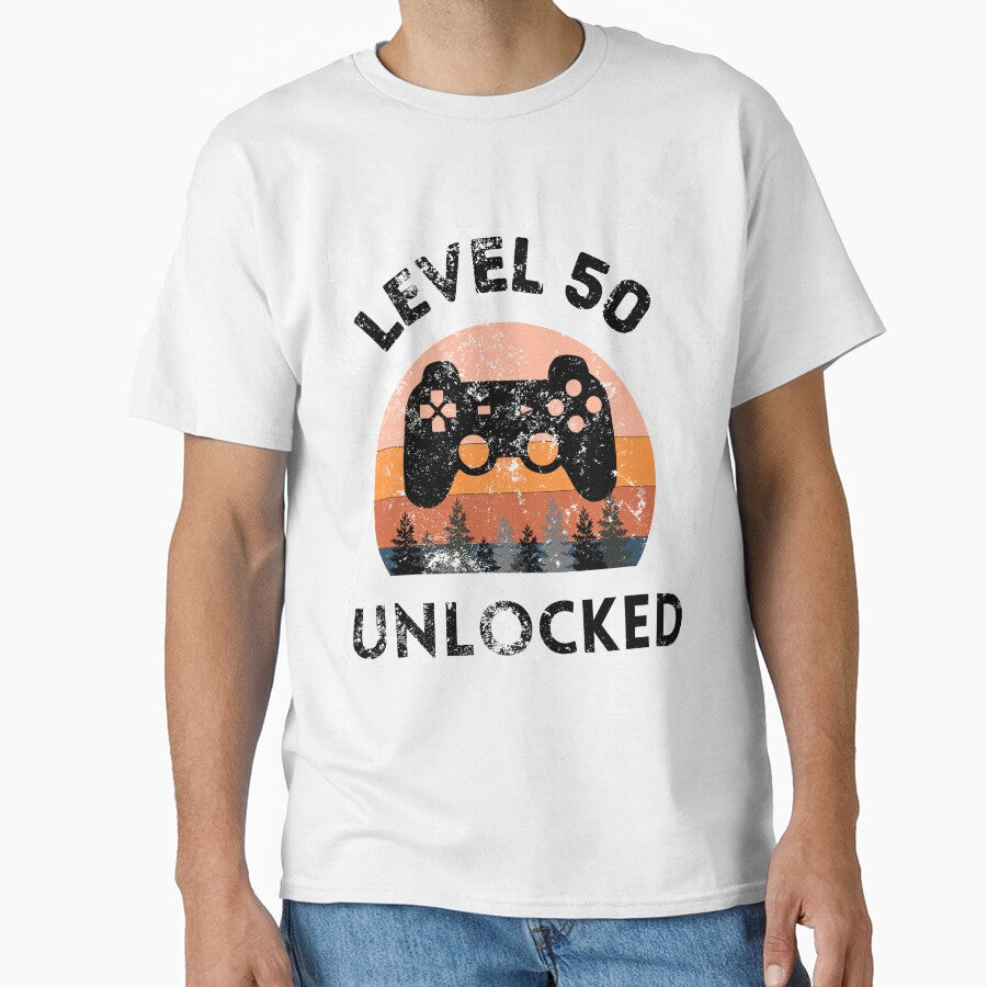 Level 50 Unlocked Retro Sunset 50th Birthday Half A Century by MagicArtworks