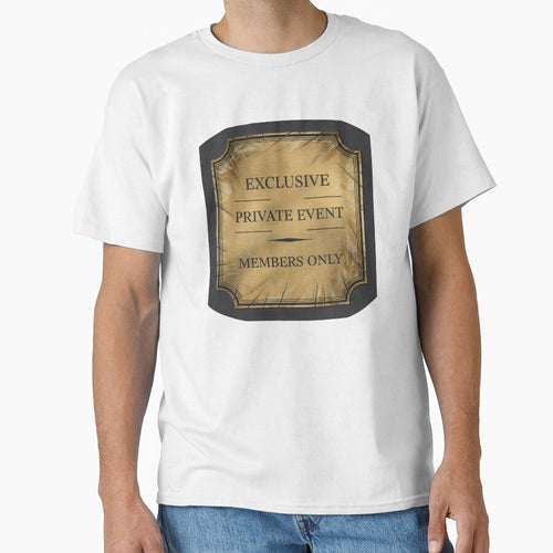 A gold and black sign that reads Exclusive Private Event Members Only on transparent background by Creative88Art