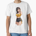 Stylish Anime Girl in Yellow Crop Top and Denim Shorts by iloveanimechibi