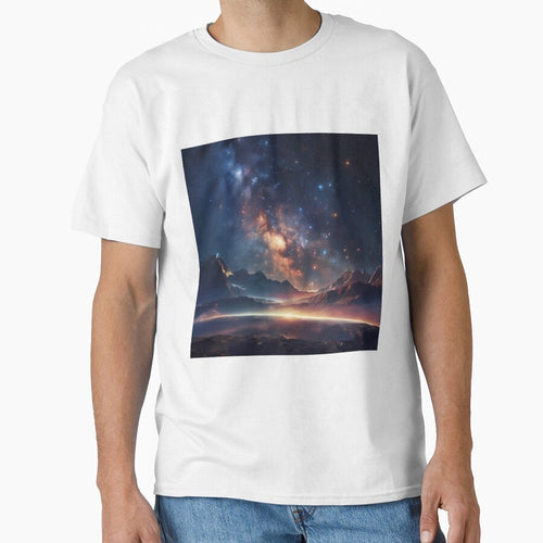 A starry sky view from the mountains in universe by TatStudio55