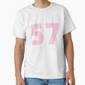 Number 57 T-Shirt – Sports Jersey Style Tee, Birthday or Team Number Shirt by MintCreativeSH