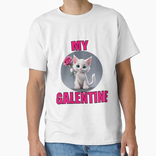 A Pink Rose and Soft Super Cute white kitten on Galentines day and Galentines party, gift idea for Galentines day by sailorsam1805