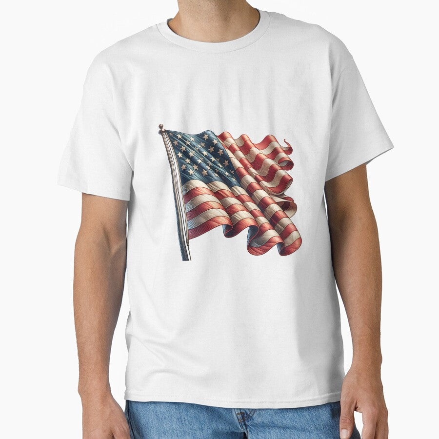 Classic USA Flag – Patriotic Stars and Stripes Illustration by artedigital99