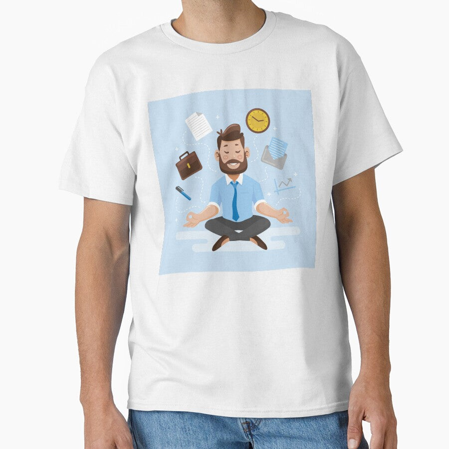 Cartoon Business People Meditating Illustration by Peekonet