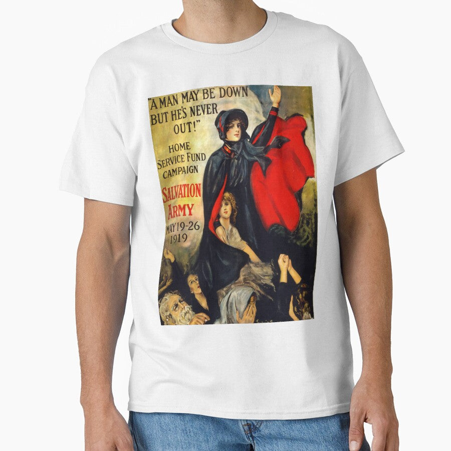 Vintage 1919 Salvation Army Poster | Home Service Fund Campaign | Strong Woman in Red Cape | Hope & Resilience Historical Art by artofuniverse