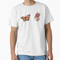 Orange Butterfly Duo T-Shirt by LushLinesStudio