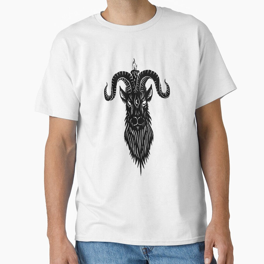 Black Phillip satan goat digital woodcut design by Magpye