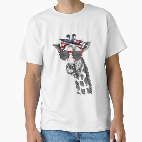 4th of July Patriotic Giraffe American USA Flag by zahra369der