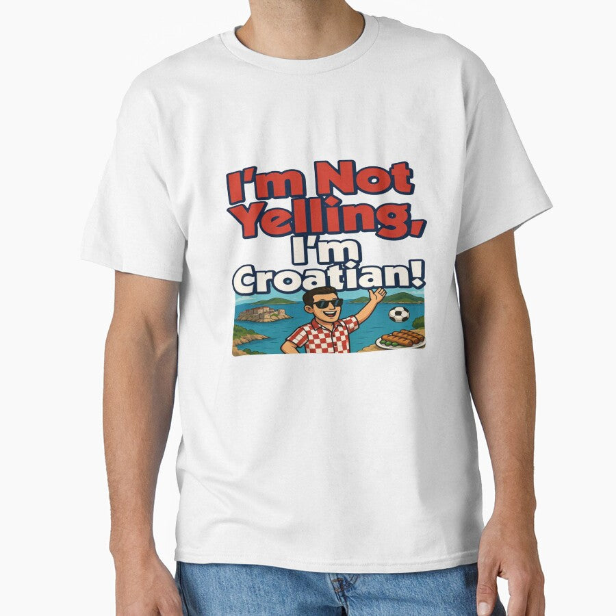 I'm Not Yelling, I'm Croatian! – Funny Croatia T-Shirt Design | Croatian Pride Graphic | Balkan Humor Travel PNG | Print-on-Demand Bundle by Sushikidsntod