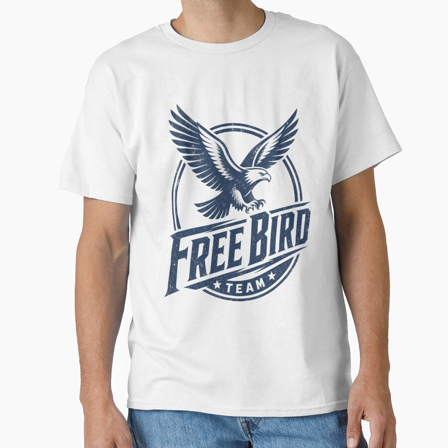 Free Bird Team – Vintage One Color Sports Logo Design by Jandedan