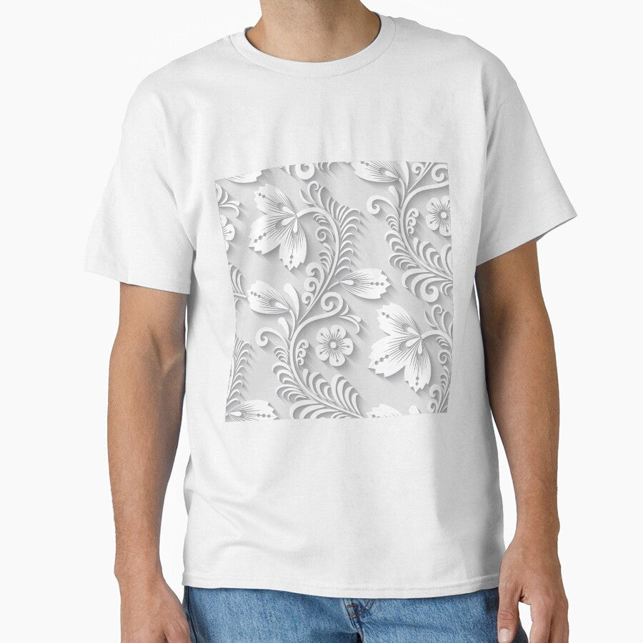 3d Floral White Ornament by Ross-Sergey