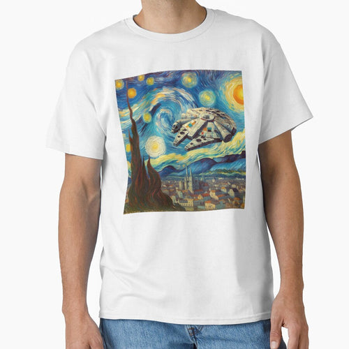 A starship in a galaxy far away, inspired by Van Gogh by ArtwaveEmporium