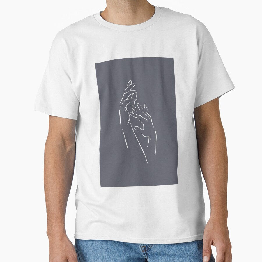 Minimalistic Aesthetic Hands Line Art Print by violinh