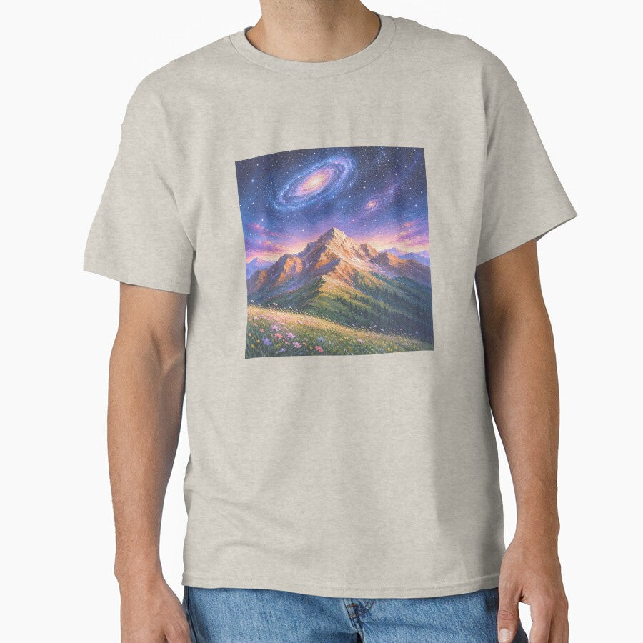 Starry Mountain Peak and Distant Galaxies by TeyArtWork