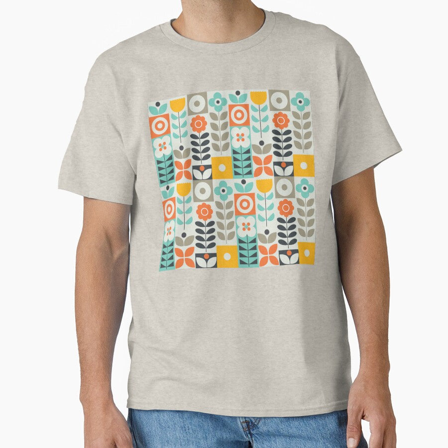 Geometric Flower Print - Modern Abstract Floral Art by KhadijaBatool38