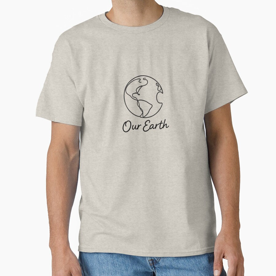 Minimalist Earth Line Art – Eco Positive Planet Design by BriyaSol