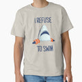 I Refuse to Swim – Funny Grumpy Shark Vintage Graphic T-Shirts by HomeFarShop