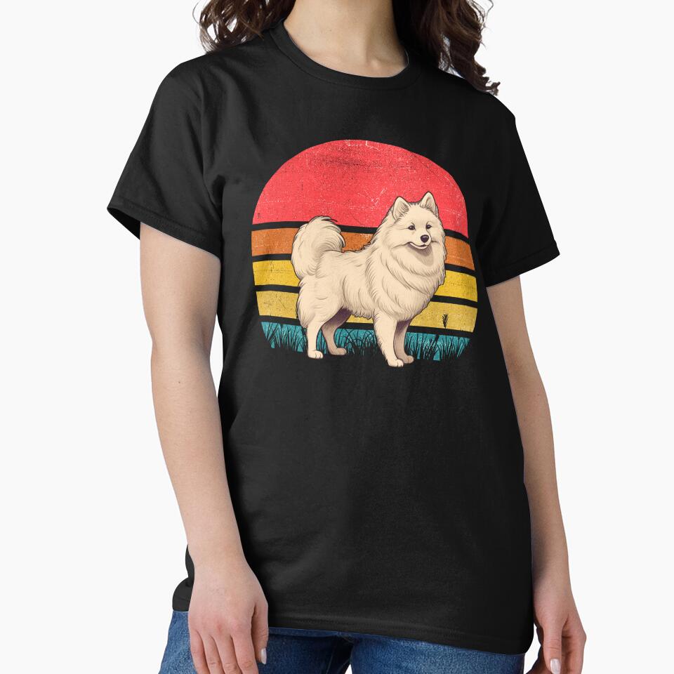 American Eskimo Vintage Retro Sunset by rafaeltto