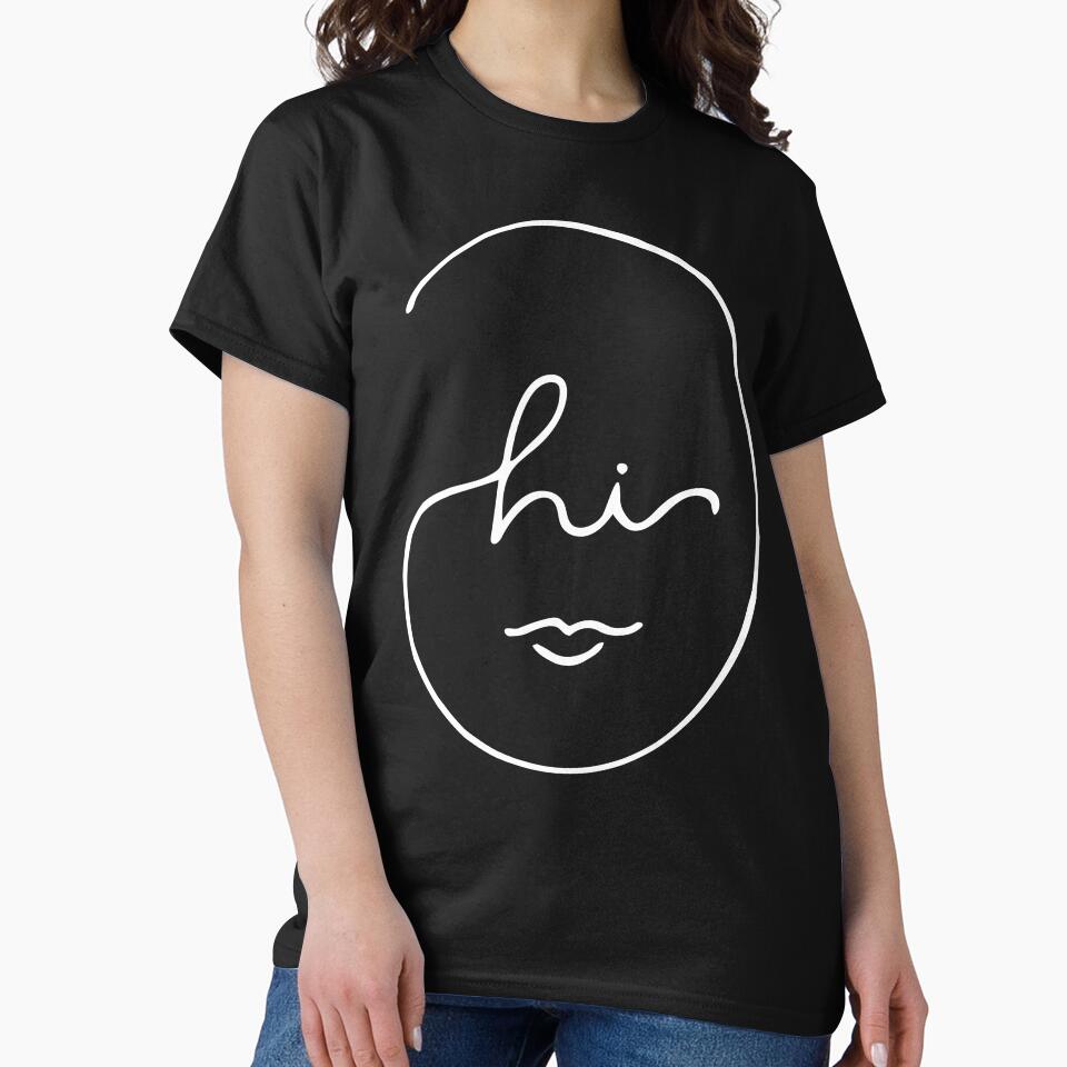 White Abstract Line Art Hi Face by Kristen Lucero