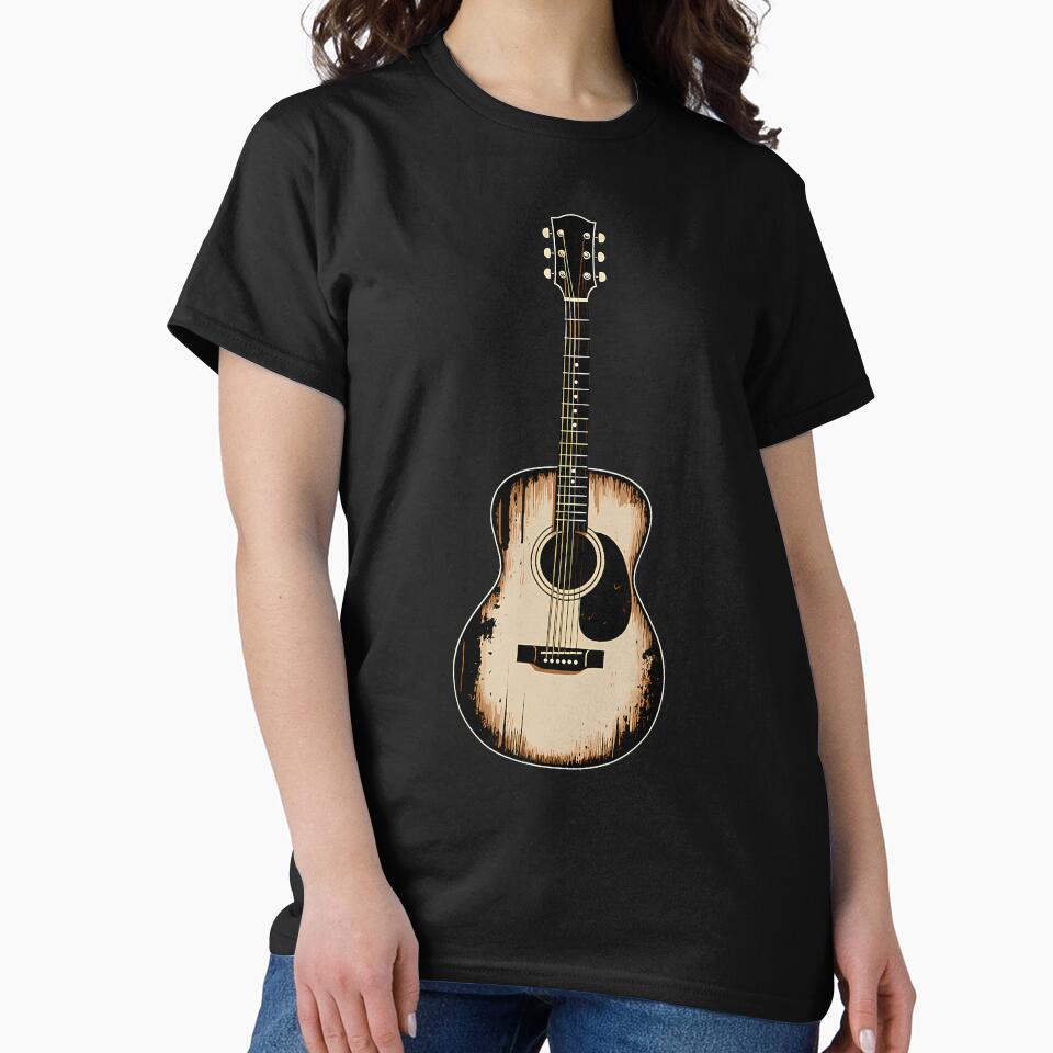 Acoustic Guitar Design For Men Women Kids Musical Themed by JamesCrArt