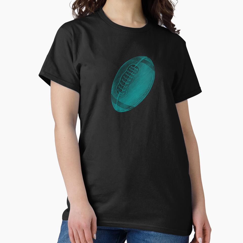Vintage Teal American Football Line Art by pattern-archive