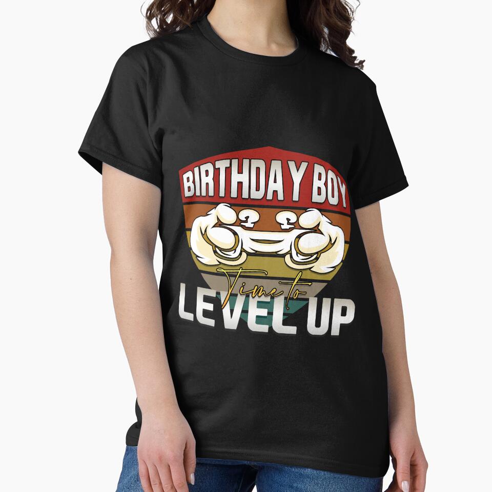 birthday boy time time to level up, video game birthday design idea by karim Najjar