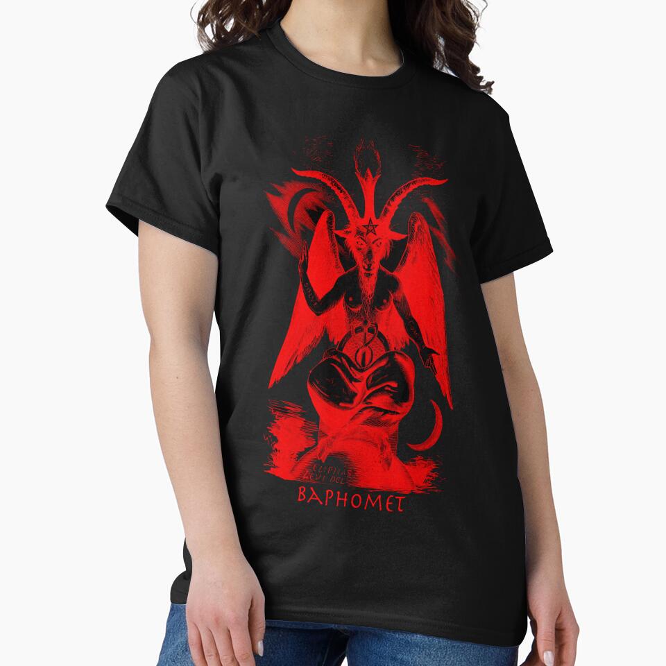 Satanic, Baphomet, Red Devil, Halloween, Occult Satan Design by WallArt01