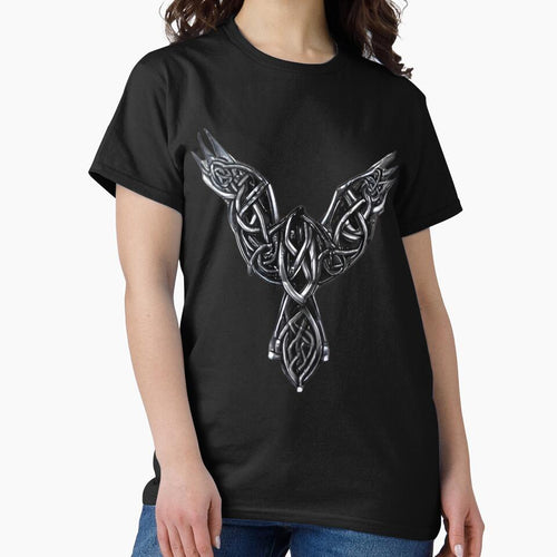 "Silver Raven Celtic Knot: A Symbol of Magic and Transformation" by 9000MilesToHome