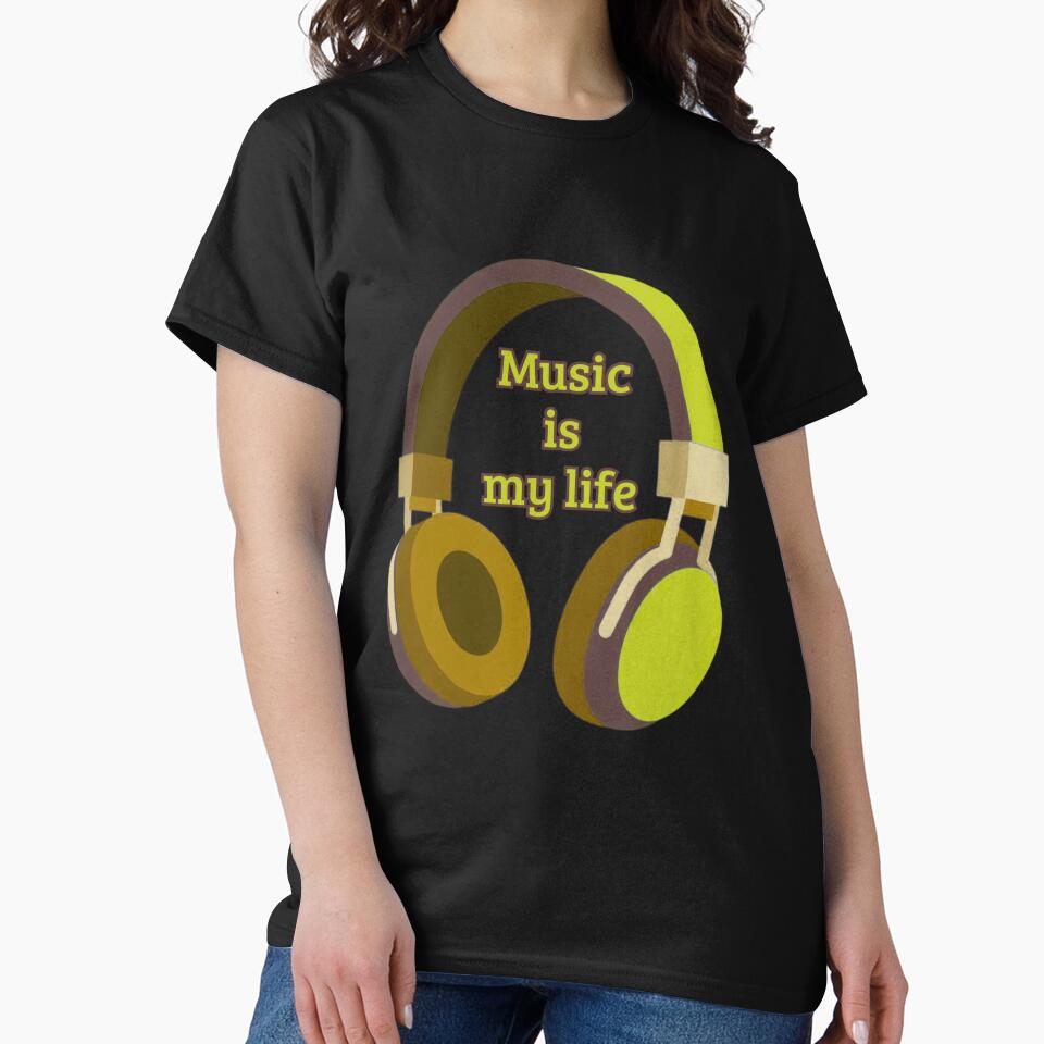 Music Is My Life Headphones – Festival Music Lover Quote | EDM DJ Concert Design by VariusDesigns