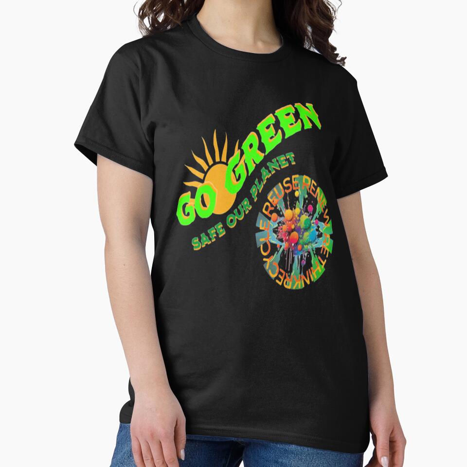 Go Green Safe our Planet Recycle Reuse Renew Rethink Crisis Environmental Activism Earth Day Lettering Design, go green safe our planet design inspired by nature by Adri Barnard